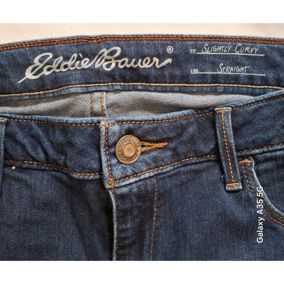 Eddie Bauer Womens Slightly Curvy Straight Leg Blue Jeans Size 12 - Picture 3 of 9